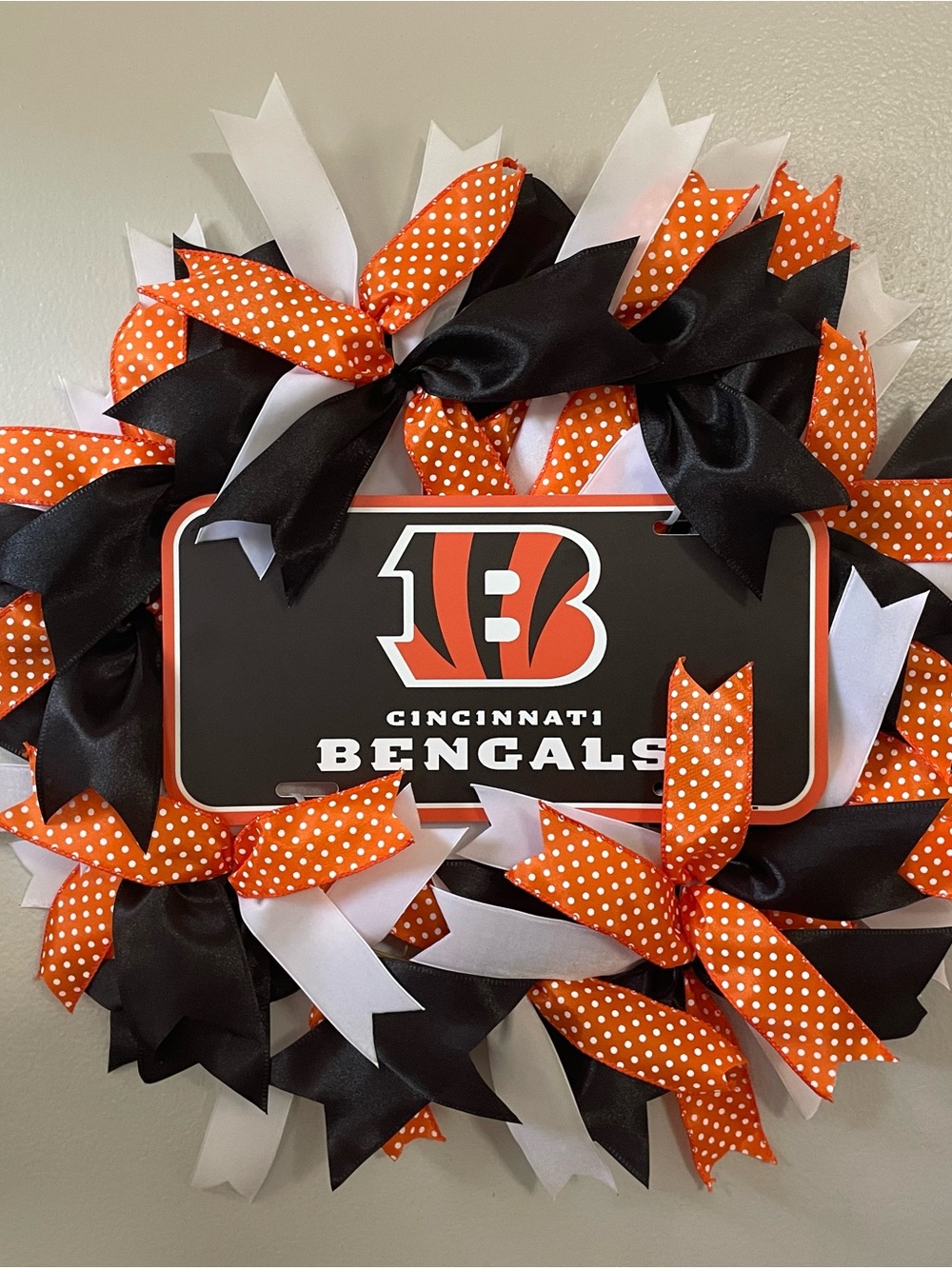 Cincinnati Bengals Orange, Black & White Team Wreath